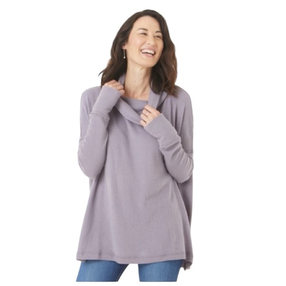 Free People Sweaters - We the Free Free people Juicy long sleeve top cowl neck, split back, lavender, S